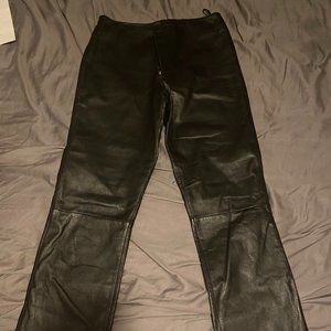 black leather pants